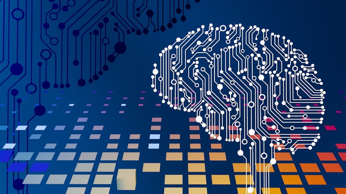 Abstract visualization of AI agents and autonomous workflows